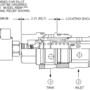 PPJF8-WN Sun Hydraulics Reducing/Relieving Valve – installation dimensions drawing, cavity T-19A