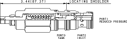 PRFR – Direct-acting, pressure reducing valve – PRFRLAN_2d25 PRFRLAN Sun Hydraulics Reducing Valve – 2D outline drawing