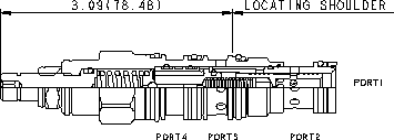 PVDD – Ventable, pilot-operated, pressure reducing/relieving valve with drilled piston orifice – PVDDLAN_2d25 PVDDLAN Sun Hydraulics Reducing/Relieving Valve – 2D outline drawing
