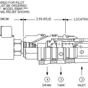 PVHA8-WN Sun Hydraulics Reducing/Relieving Valve – installation dimensions drawing, cavity T-23A