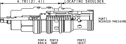 PVJA – Pilot-operated, pressure reducing/relieving valve with drain to port 4 – PVJALAN_2d25 PVJALAN Sun Hydraulics Reducing/Relieving Valve – 2D outline drawing