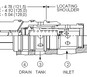 PVJA-LAN Sun Hydraulics Reducing/Relieving Valve – installation dimensions drawing, cavity T-24A