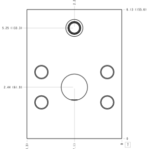 QA6 Sun Hydraulics Ninety degree with gauge port Line mount manifold drawing