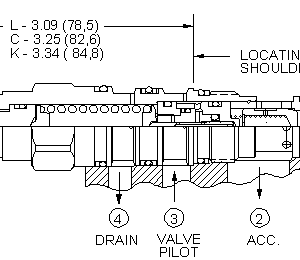 QCDB-LAN Sun Hydraulics Accumulator Sense, Pump Unload Valve – installation dimensions drawing, cavity T-21A