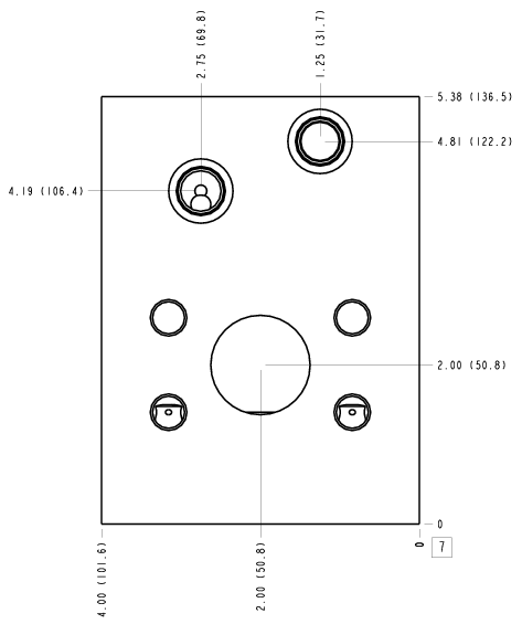 QCQ Sun Hydraulics Ninety degree Line mount manifold drawing
