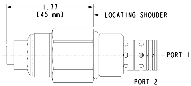 RBUYLAN Sun Hydraulics Relief Valve – 2D outline drawing