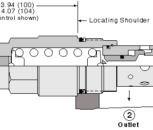 RDJA-LAN Sun Hydraulics Relief Valve – installation dimensions drawing, cavity T-18A