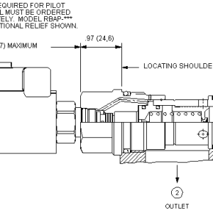 RPIC8-WN Sun Hydraulics Relief Valve – installation dimensions drawing, cavity T-16A