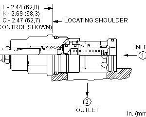 RPIS-LAN Sun Hydraulics Relief Valve – installation dimensions drawing, cavity T-16A