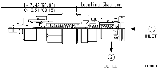 RPIT-LAN Sun Hydraulics Relief Valve – installation dimensions drawing, cavity T-16A