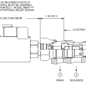 RSFC8-WN Sun Hydraulics Sequence Valve – installation dimensions drawing, cavity T-2A