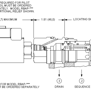 RSHS8-WN Sun Hydraulics Sequence Valve – installation dimensions drawing, cavity T-17A