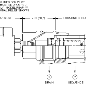 RSJC8-WN Sun Hydraulics Sequence Valve – installation dimensions drawing, cavity T-19A