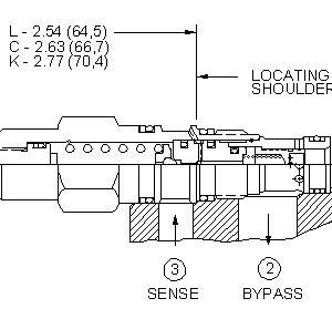 RVBB-LAN Sun Hydraulics Flow Control Valve – installation dimensions drawing, cavity T-163A