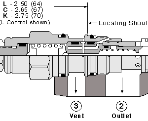 RVCA-LAN Sun Hydraulics Relief Valve – installation dimensions drawing, cavity T-11A