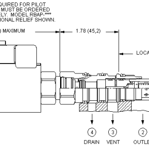 RVCD8-WN Sun Hydraulics Relief Valve – installation dimensions drawing, cavity T-21A
