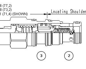 RVEA-LAN Sun Hydraulics Relief Valve – installation dimensions drawing, cavity T-2A