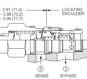 RVEB-LAN Sun Hydraulics Flow Control Valve – installation dimensions drawing, cavity T-2A