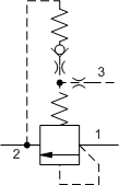 RVGB – Normally closed modulating element valve with relief function – RV_B-C RVGB-LAN Sun Hydraulics Flow Control Valve – hydraulic schematic symbol