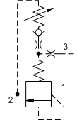 RVGB – Normally closed modulating element valve with relief function – RV_B RVGB-LAN Sun Hydraulics Flow Control Valve – hydraulic schematic symbol