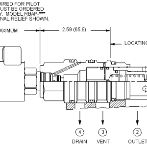 RVGD8-WN Sun Hydraulics Relief Valve – installation dimensions drawing, cavity T-23A