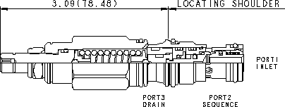 SCCA – Direct-acting sequence valve with reverse flow check – SCCALAN_2d25 SCCALAN Sun Hydraulics Sequence Valve – 2D outline drawing