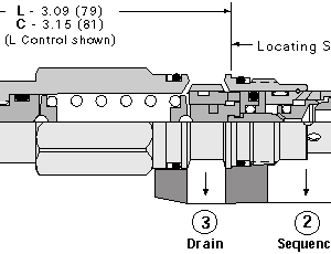 SCCA-LAN Sun Hydraulics Sequence Valve – installation dimensions drawing, cavity T-11A