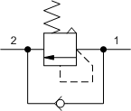 SCEB – Atmospherically referenced, direct-acting sequence valve with reverse flow check – SC_B-C SCEB-LAN Sun Hydraulics Sequence Valve – hydraulic schematic symbol