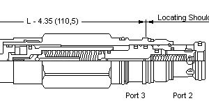 SDFT-LAN Sun Hydraulics Sequence Valve – installation dimensions drawing, cavity T-2A