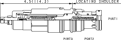SDHT – Anti-Shock, pilot-operated, balanced poppet sequence valve with drain to port 3 – SDHTLAN_2d25 SDHTLAN Sun Hydraulics Sequence Valve – 2D outline drawing