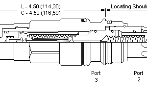 SDHT-LAN Sun Hydraulics Sequence Valve – installation dimensions drawing, cavity T-17A