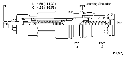 SDHT-LAN Sun Hydraulics Sequence Valve – installation dimensions drawing, cavity T-17A