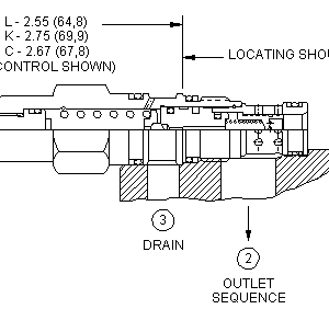 SQBB-LAN Sun Hydraulics Sequence Valve – installation dimensions drawing, cavity T-163A