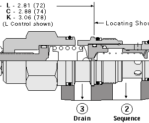 SQFB-LAN Sun Hydraulics Sequence Valve – installation dimensions drawing, cavity T-2A