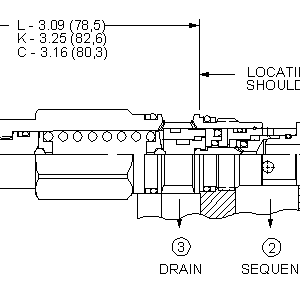 SXCA-LAN Sun Hydraulics Sequence Valve – installation dimensions drawing, cavity T-11A