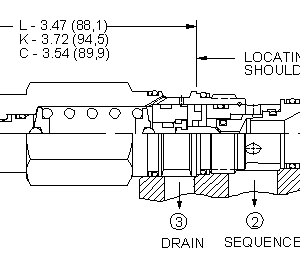 SXEA-LAN Sun Hydraulics Sequence Valve – installation dimensions drawing, cavity T-2A