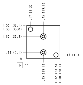 U2A Sun Hydraulics Cover manifold, all ports blocked Gasket mount manifold drawing