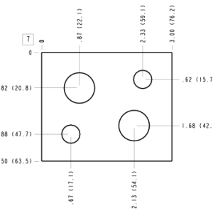 U2B Sun Hydraulics Danfoss OMS: Cross port Motor mount manifold drawing