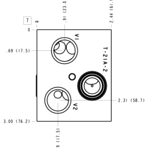 U2P Sun Hydraulics Direct mount, cross pilot Gasket mount manifold drawing