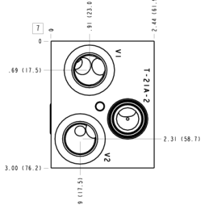 U2S Sun Hydraulics Direct mount, cross pilot Gasket mount manifold drawing