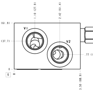 U8E Sun Hydraulics Danfoss OMS: Cross pilot with shuttle Motor mount manifold drawing