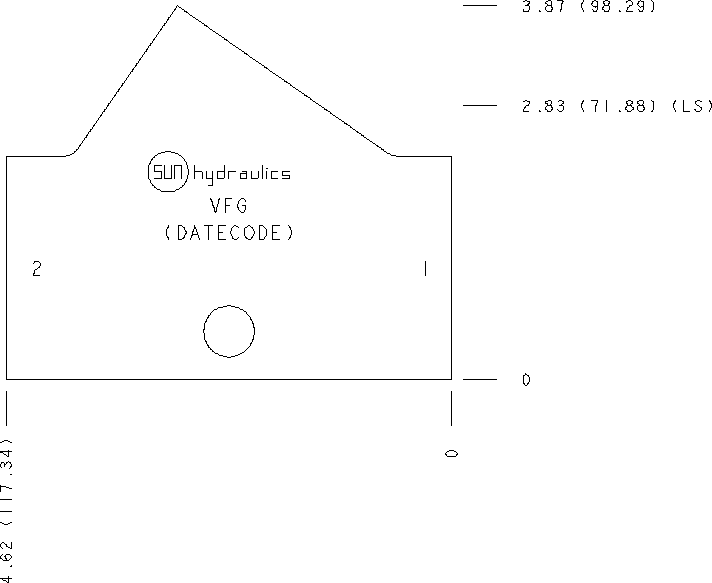 VFG Sun Hydraulics Inline Line mount manifold drawing
