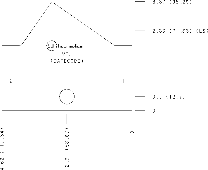 VFJ Sun Hydraulics Inline Line mount manifold drawing