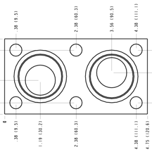 VFS Sun Hydraulics Staffa B080/B125/B200: Inline Motor mount manifold drawing