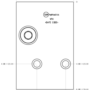 VFX Sun Hydraulics Direct mount, cross pilot Gasket mount manifold drawing