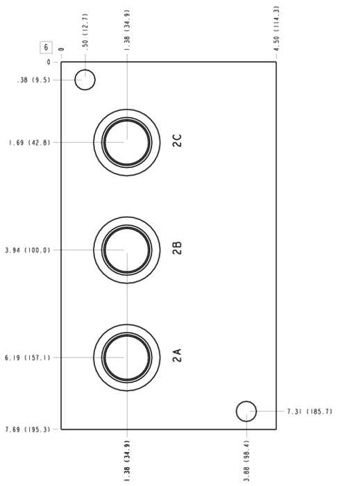 VGK Sun Hydraulics Common port 1 Line mount manifold drawing