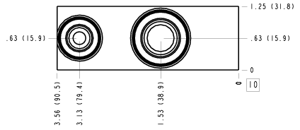 VGX Sun Hydraulics Ninety degree Line mount manifold drawing