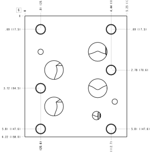 VLN Sun Hydraulics 1 Station, Parallel circuit with relief cavity Bar manifold manifold drawing