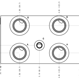 VMK Sun Hydraulics 2 Station, Parallel circuit with relief cavity Bar manifold manifold drawing