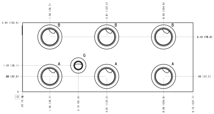 VMW Sun Hydraulics 3 Station, Parallel circuit with relief cavity Bar manifold manifold drawing